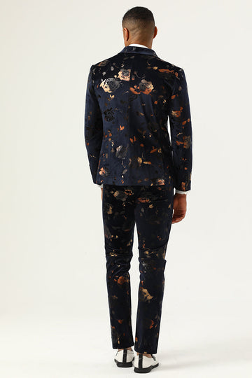 Black Notched Lapel Double Breasted menn Prom Suits